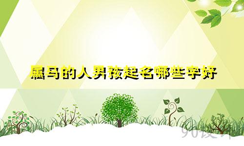 属马的人男孩起名哪些字好