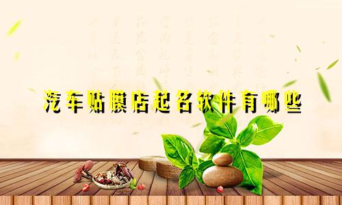 汽车贴膜店起名软件有哪些