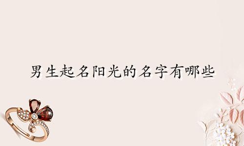 男生起名阳光的名字有哪些