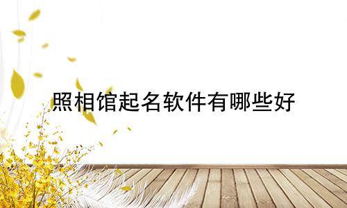 照相馆起名软件有哪些好