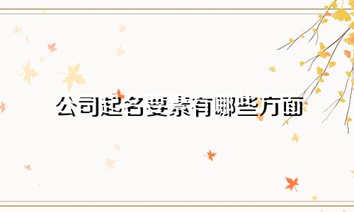 公司起名要素有哪些方面