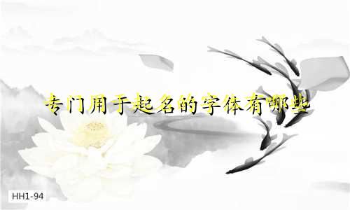 专门用于起名的字体有哪些