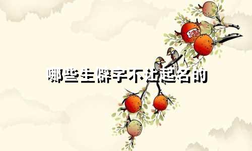 哪些生僻字不让起名的