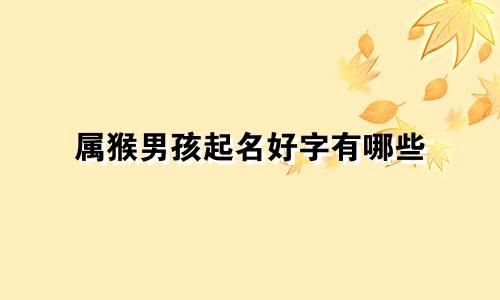 属猴男孩起名好字有哪些