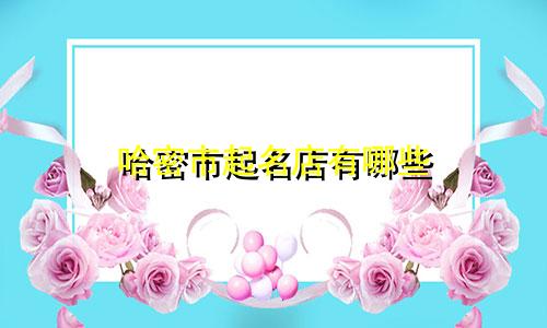 哈密市起名店有哪些