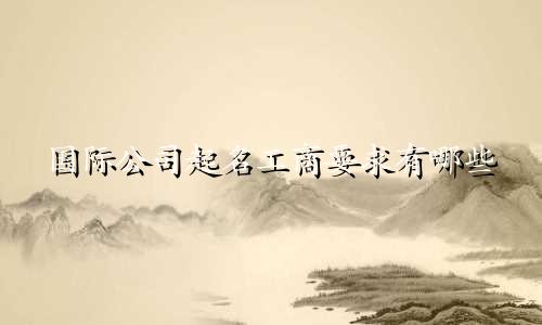 国际公司起名工商要求有哪些