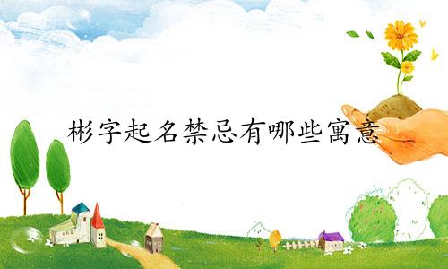 彬字起名禁忌有哪些寓意