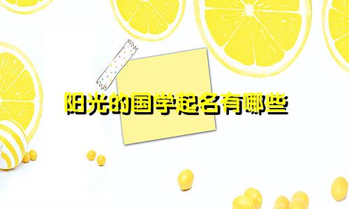 阳光的国学起名有哪些