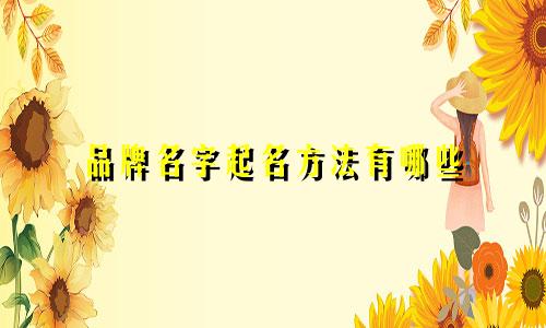 品牌名字起名方法有哪些