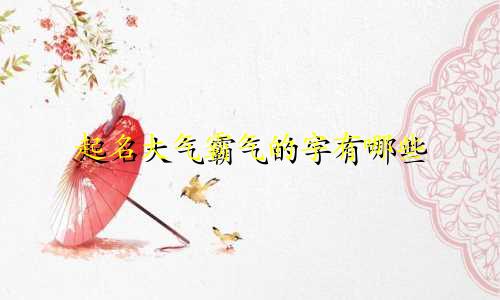起名大气霸气的字有哪些