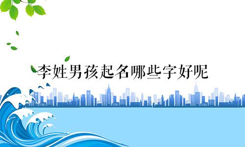 李姓男孩起名哪些字好呢
