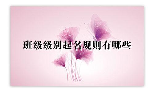 班级级别起名规则有哪些