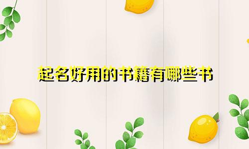 起名好用的书籍有哪些书