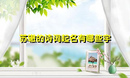 苏辙的诗词起名有哪些字