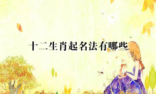 十二生肖起名法有哪些