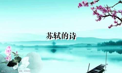 苏轼的诗 起名有哪些名字