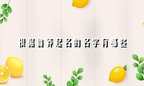 根据鲁莽起名的名字有哪些