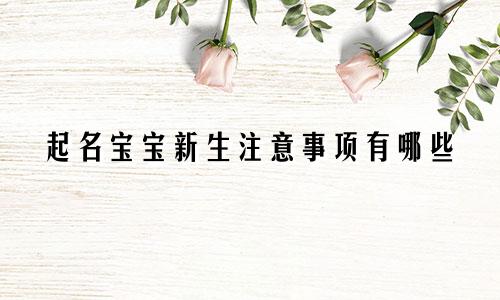 起名宝宝新生注意事项有哪些