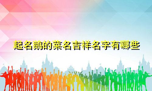 起名鹅的菜名吉祥名字有哪些