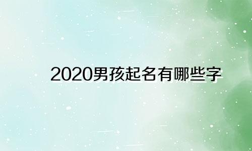 2020男孩起名有哪些字