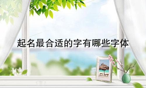 起名最合适的字有哪些字体