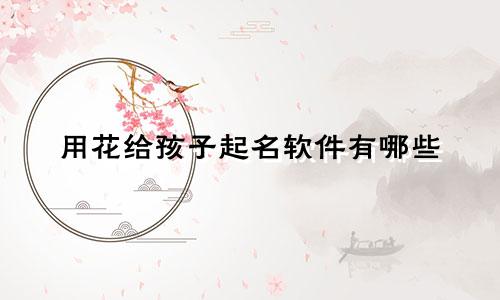 用花给孩子起名软件有哪些