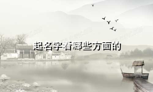 起名字看哪些方面的