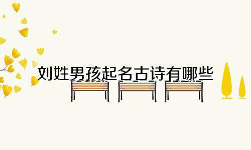 刘姓男孩起名古诗有哪些