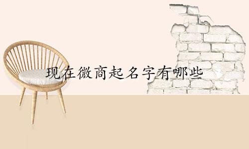 现在微商起名字有哪些