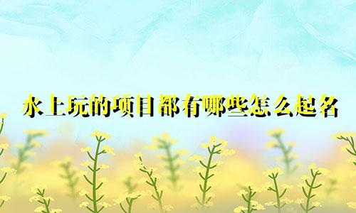 水上玩的项目都有哪些怎么起名