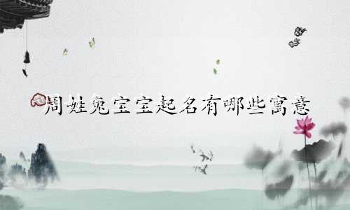 周姓兔宝宝起名有哪些寓意