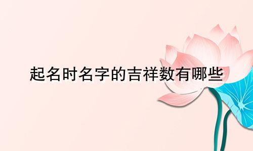 起名时名字的吉祥数有哪些