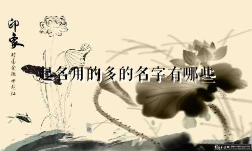 起名用的多的名字有哪些