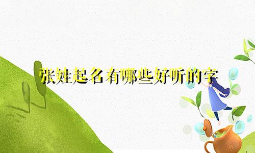 张姓起名有哪些好听的字