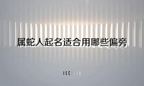 属蛇人起名适合用哪些偏旁