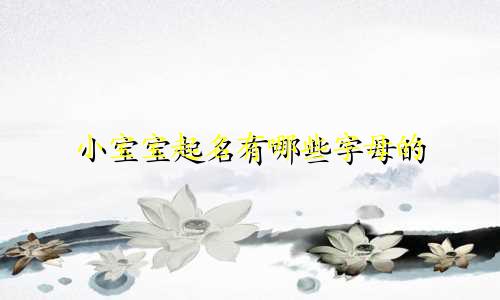 小宝宝起名有哪些字母的