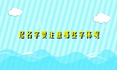 起名字要注意哪些字体呢