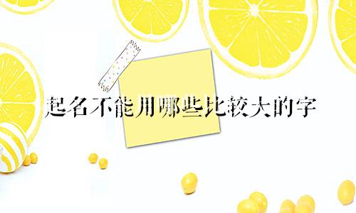 起名不能用哪些比较大的字