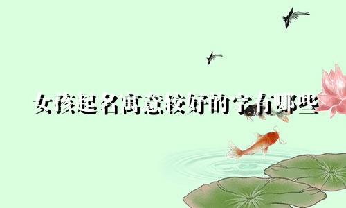 女孩起名寓意较好的字有哪些