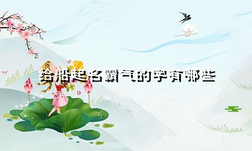 给船起名霸气的字有哪些