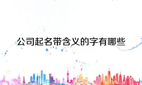 公司起名带含义的字有哪些