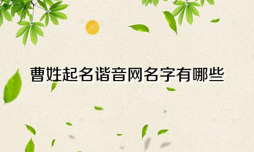 曹姓起名谐音网名字有哪些