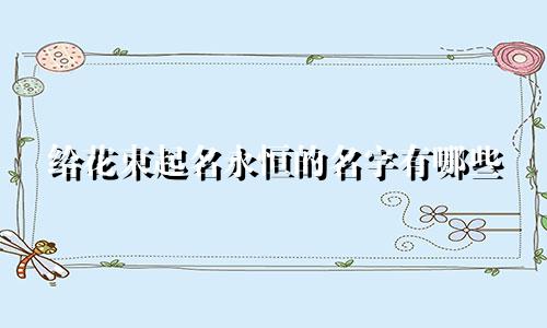 给花束起名永恒的名字有哪些