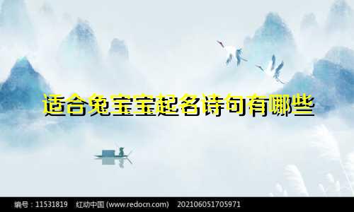 适合兔宝宝起名诗句有哪些