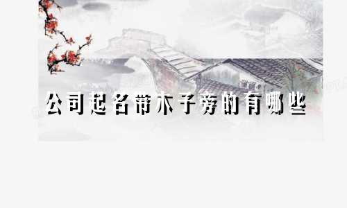 公司起名带木子旁的有哪些
