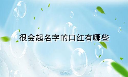 很会起名字的口红有哪些