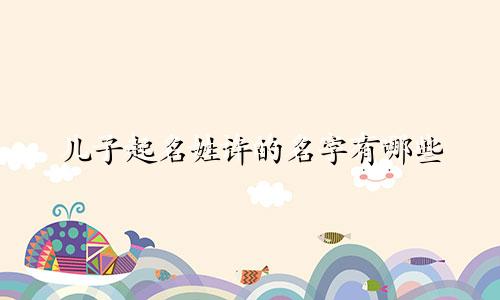 儿子起名姓许的名字有哪些