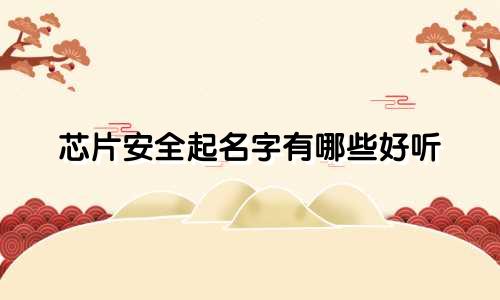 芯片安全起名字有哪些好听