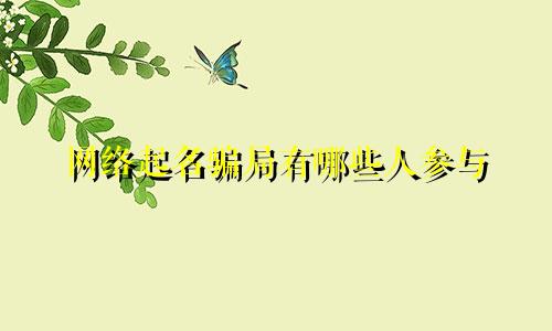 网络起名骗局有哪些人参与