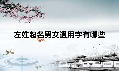 左姓起名男女通用字有哪些